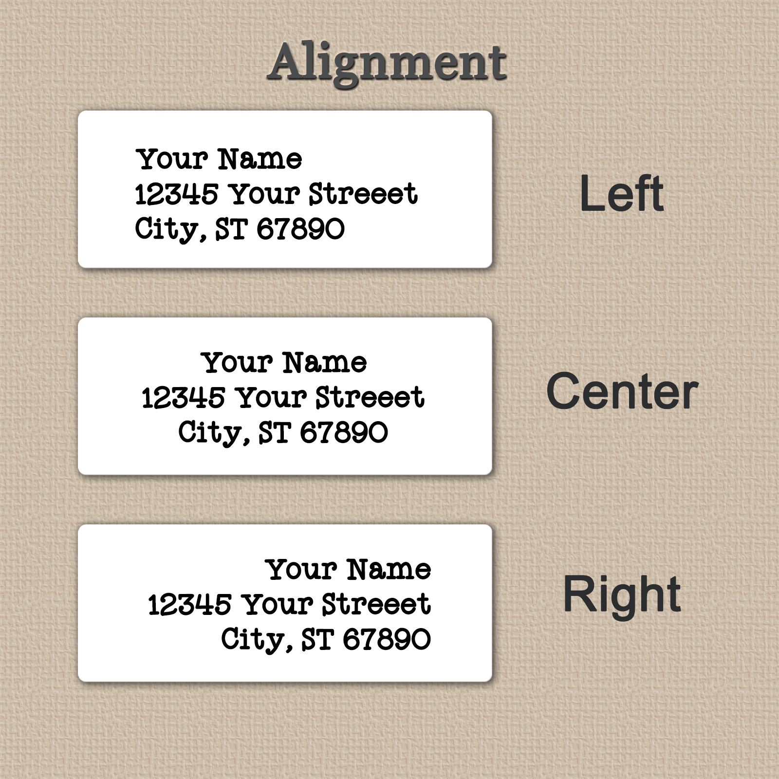 all-groups Cute Rustic Typewriter Return Address Labels Alignment Options