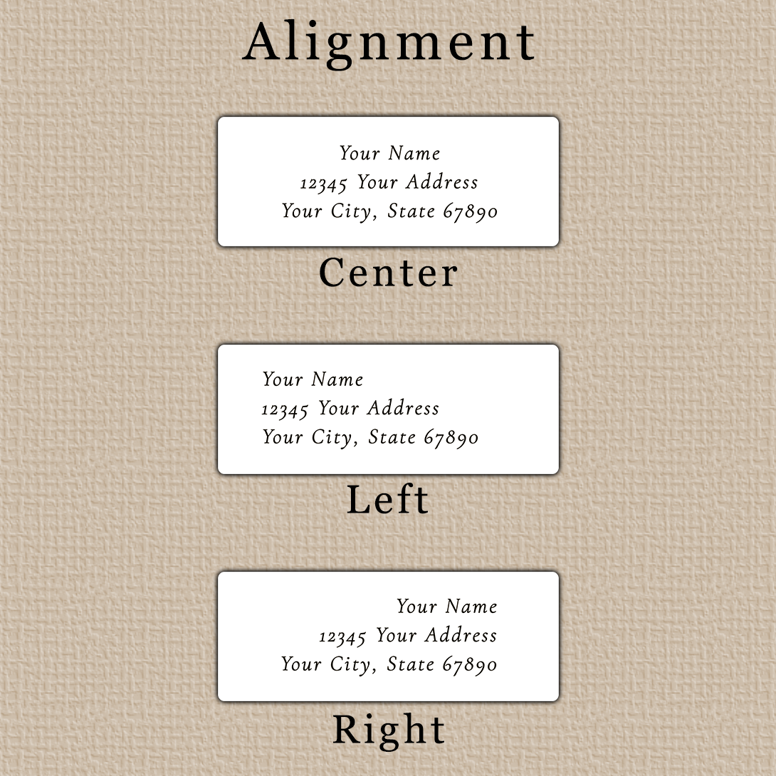 Classic Wedding Script Return Labels - Alignment