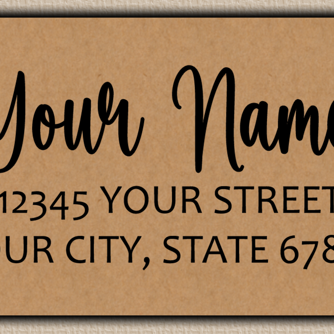 Brown Charming Bouncy Script ReturnAddress Labels