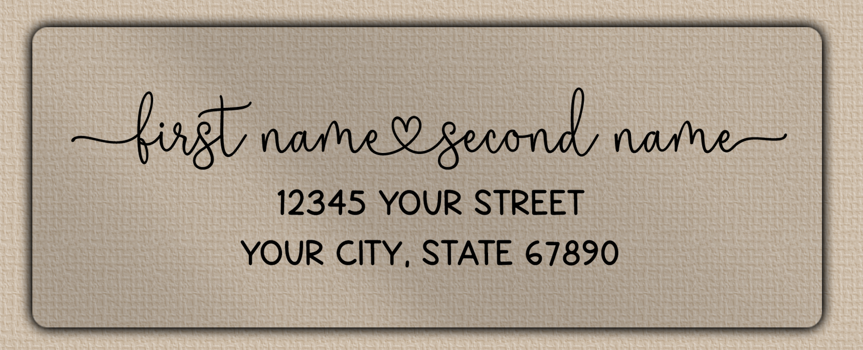 Clear Matt Flowing Script With Heart Accent Return Address Labels