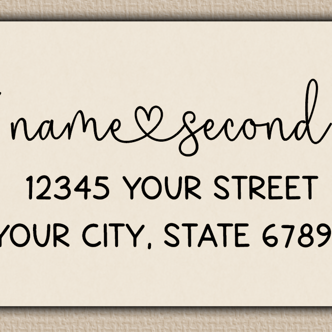 Ivory Flowing Script With Heart Accent Return Address Labels