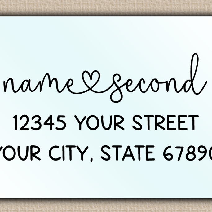 Waterproof Flowing Script With Heart Accent Return Address Labels