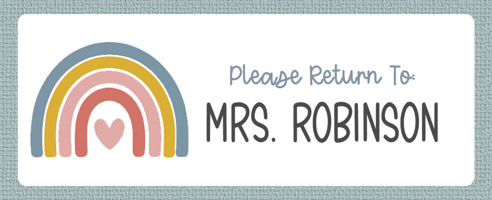 Please Return To Colorful Boho Rainbow name sticker