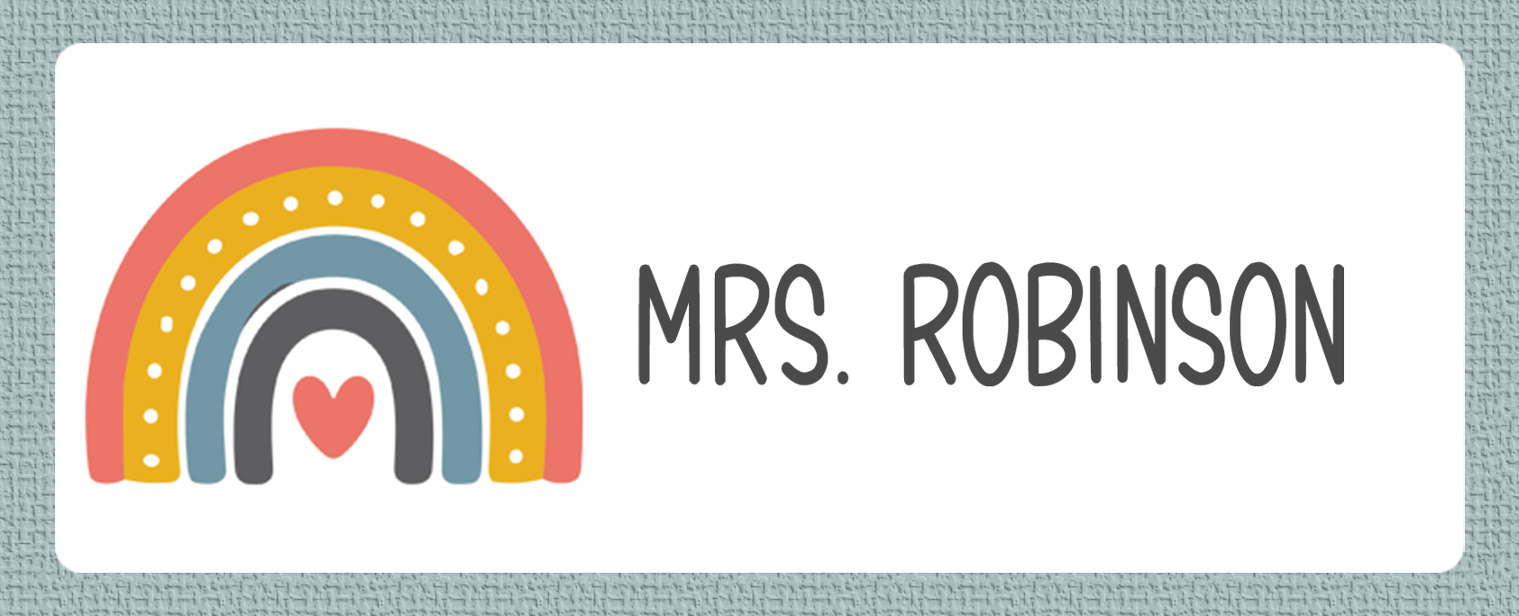 Colorful Boho Rainbow Name Stickers with just the Name
