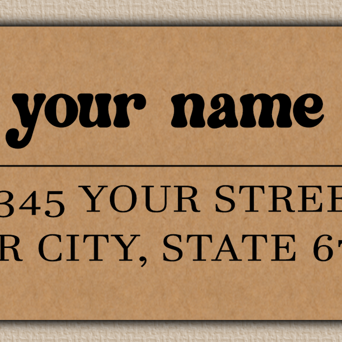 Brown Chunky Retro Return Address Labels