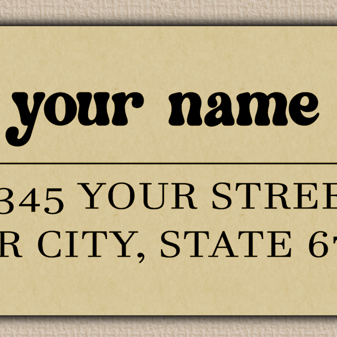 Ecru Chunky Retro Return Address Labels