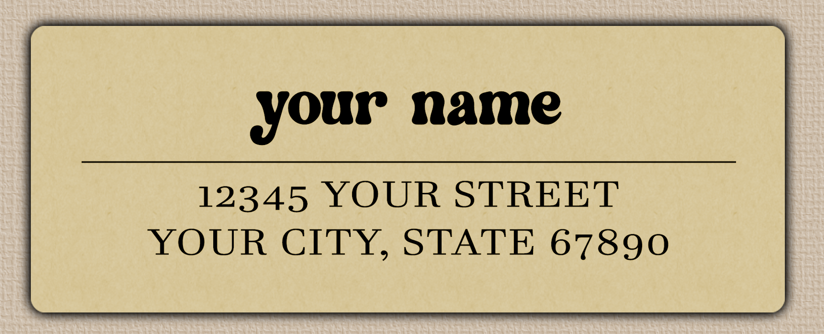 Ecru Chunky Retro Return Address Labels