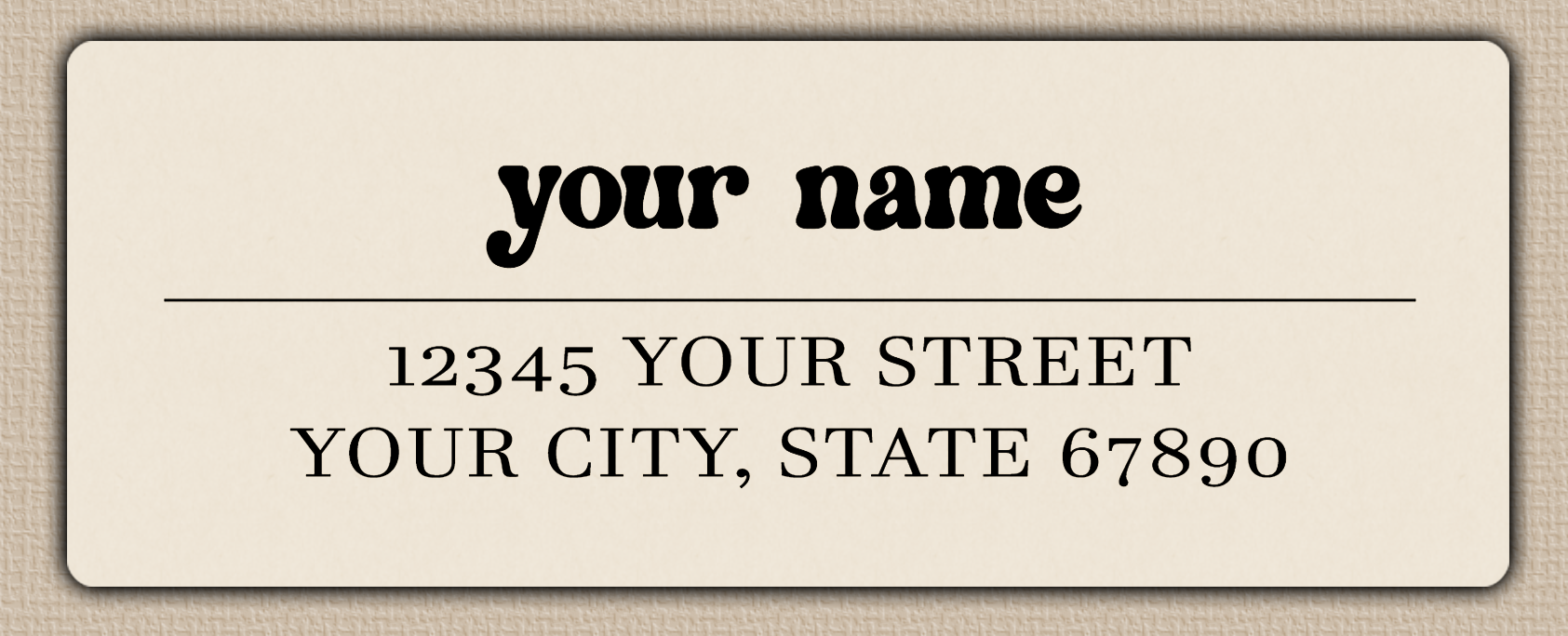 Ivory Chunky Retro Return Address Labels