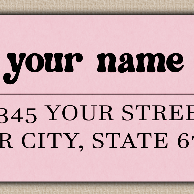 Pink Chunky Retro Return Address Labels