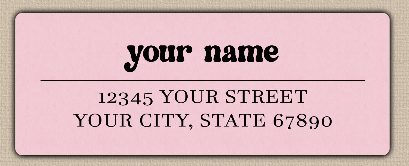 Pink Chunky Retro Return Address Labels