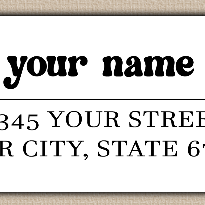 White Chunky Retro Return Address Labels