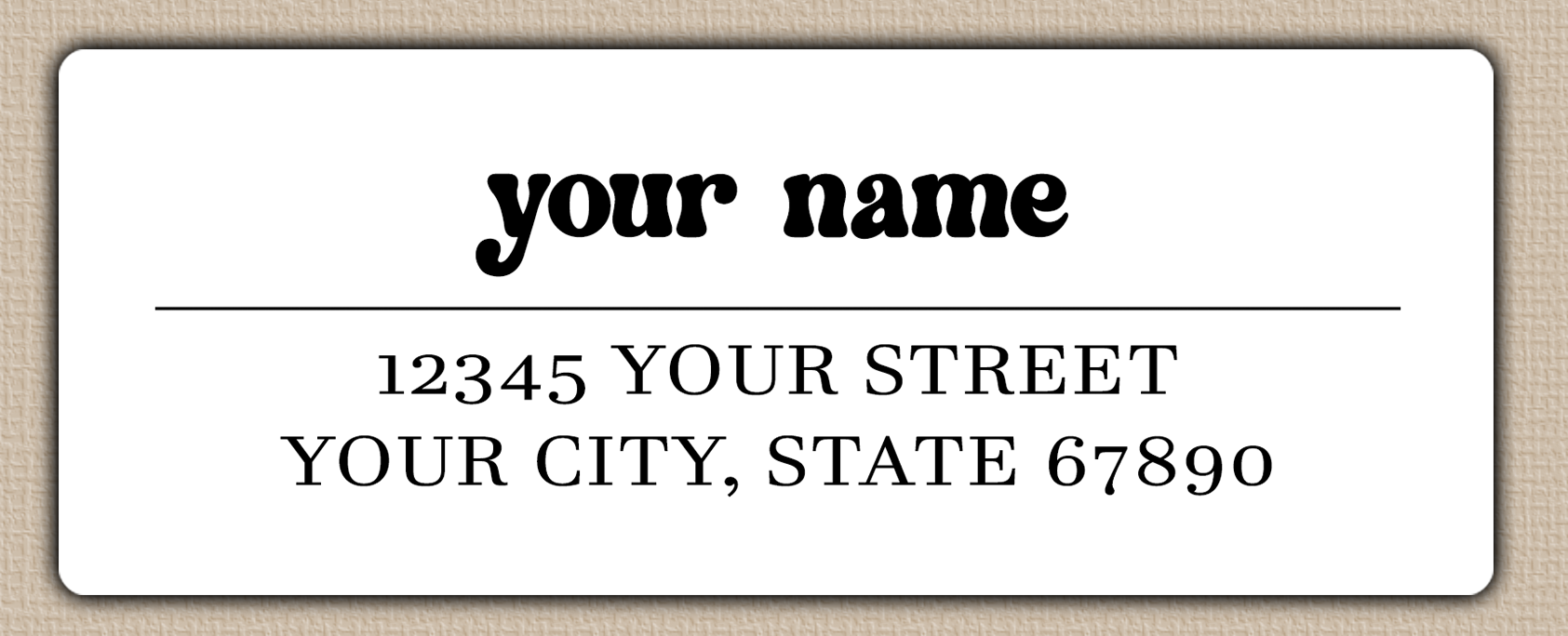 White Chunky Retro Return Address Labels