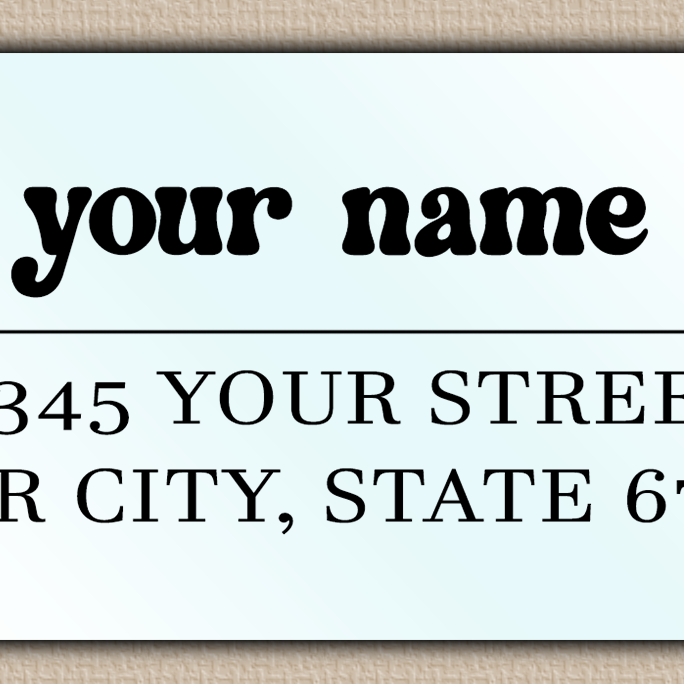 Waterproof Chunky Retro Return Address Labels