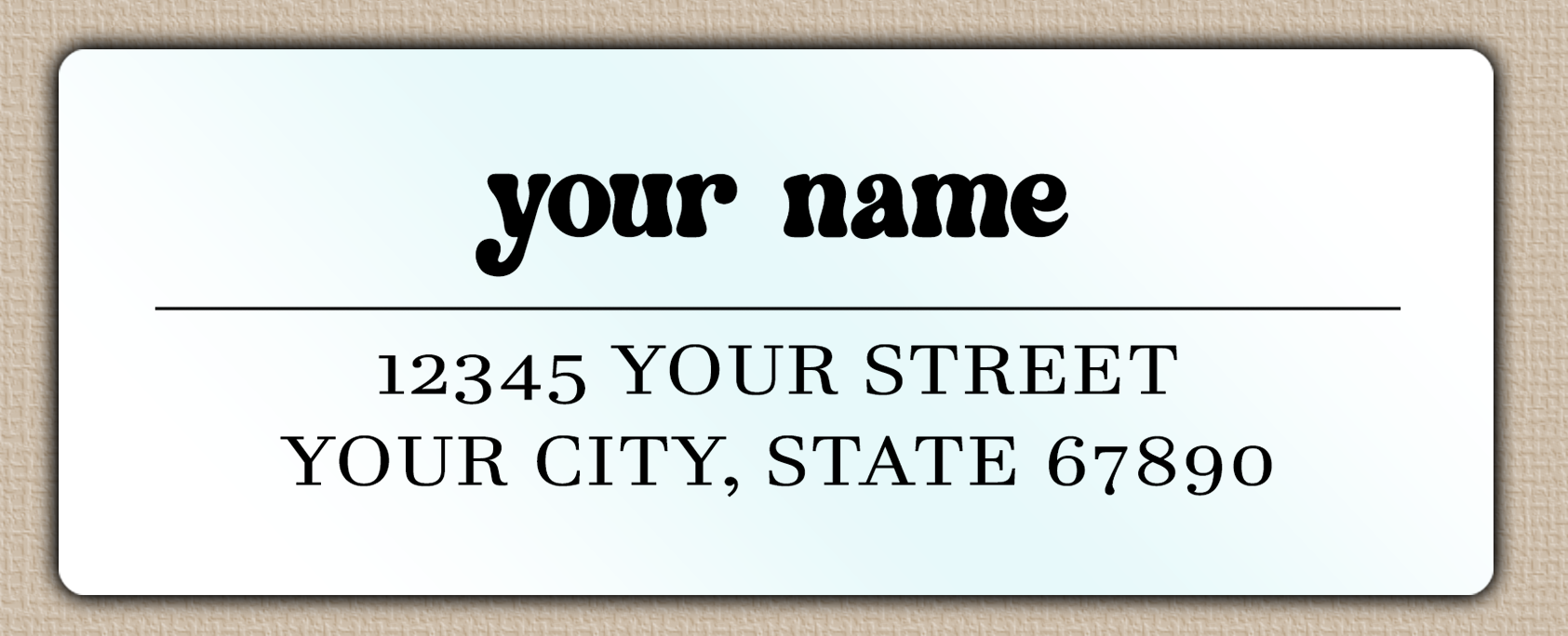 Waterproof Chunky Retro Return Address Labels