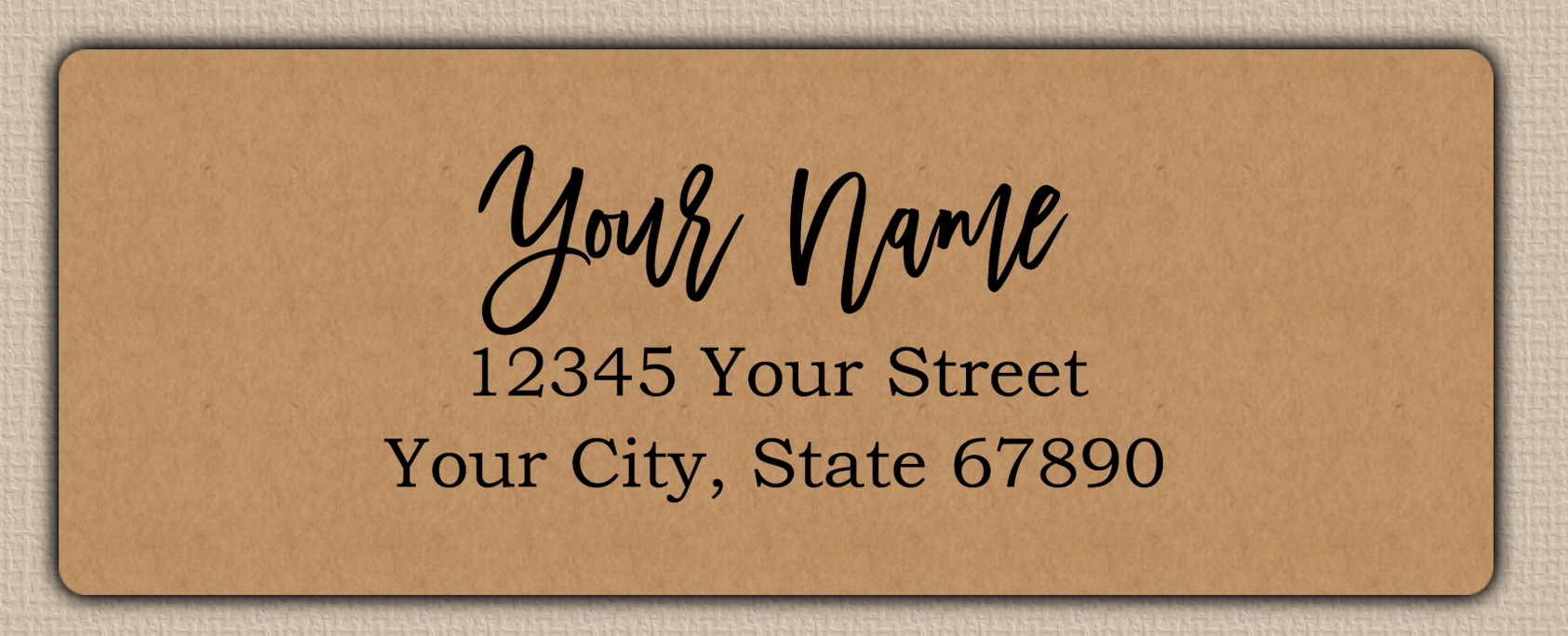 Brown Bouncy Modern Script Return Address Labels