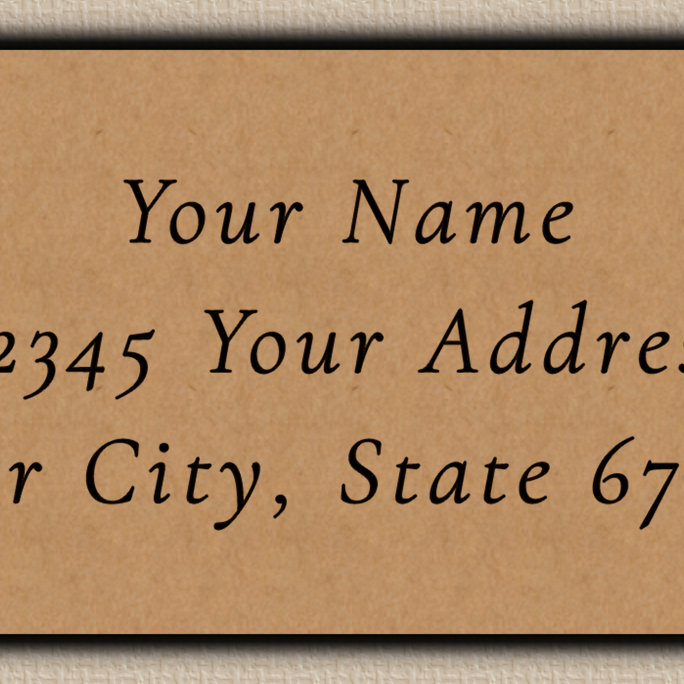 Brown Classic Wedding Script Return Address Labels