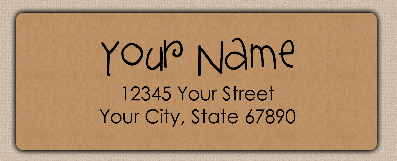 Brown Whimsical Script Return Address Labels