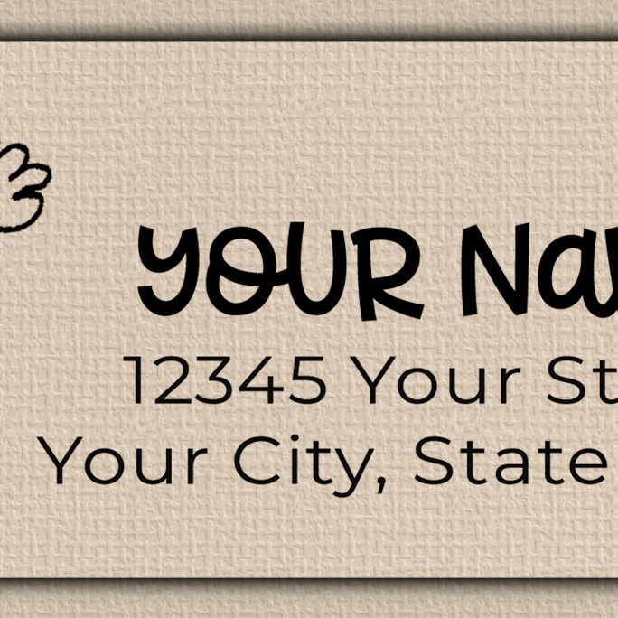 Clear Glossy Wildflowers Line Art Return Address Labels