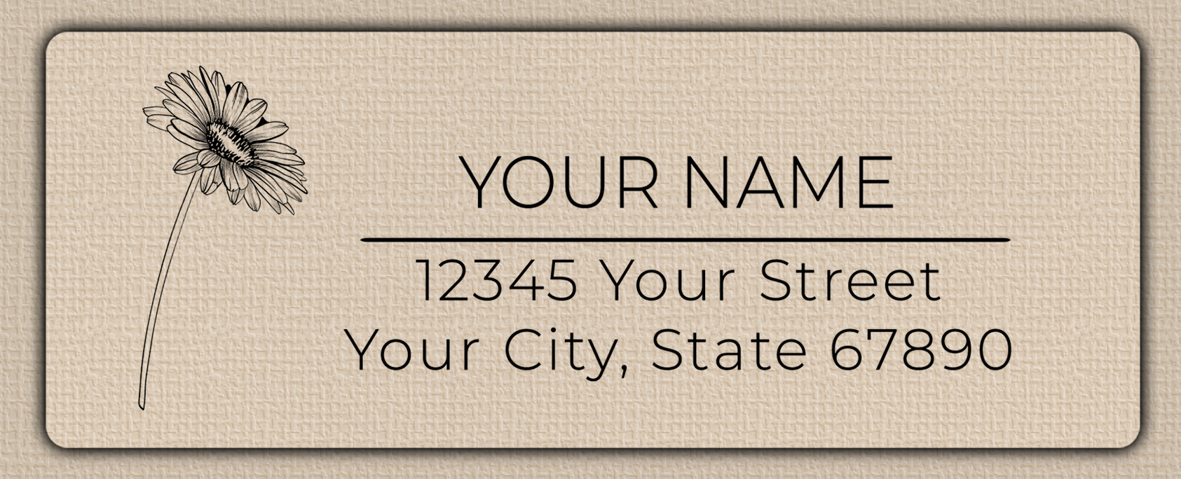 Clear Glossy Gerber Daisy Line Art Return Address Labels