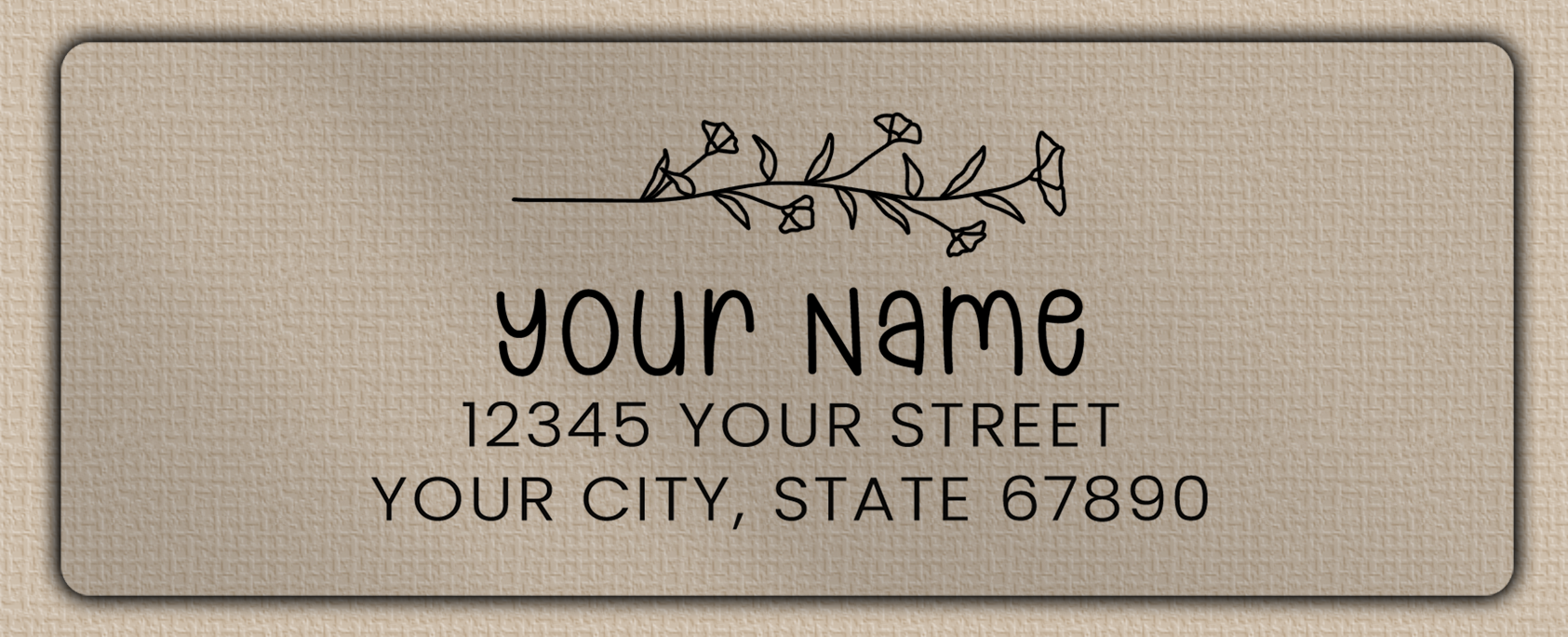 Clear Matt Morning Glory Line Art Return Address Labels