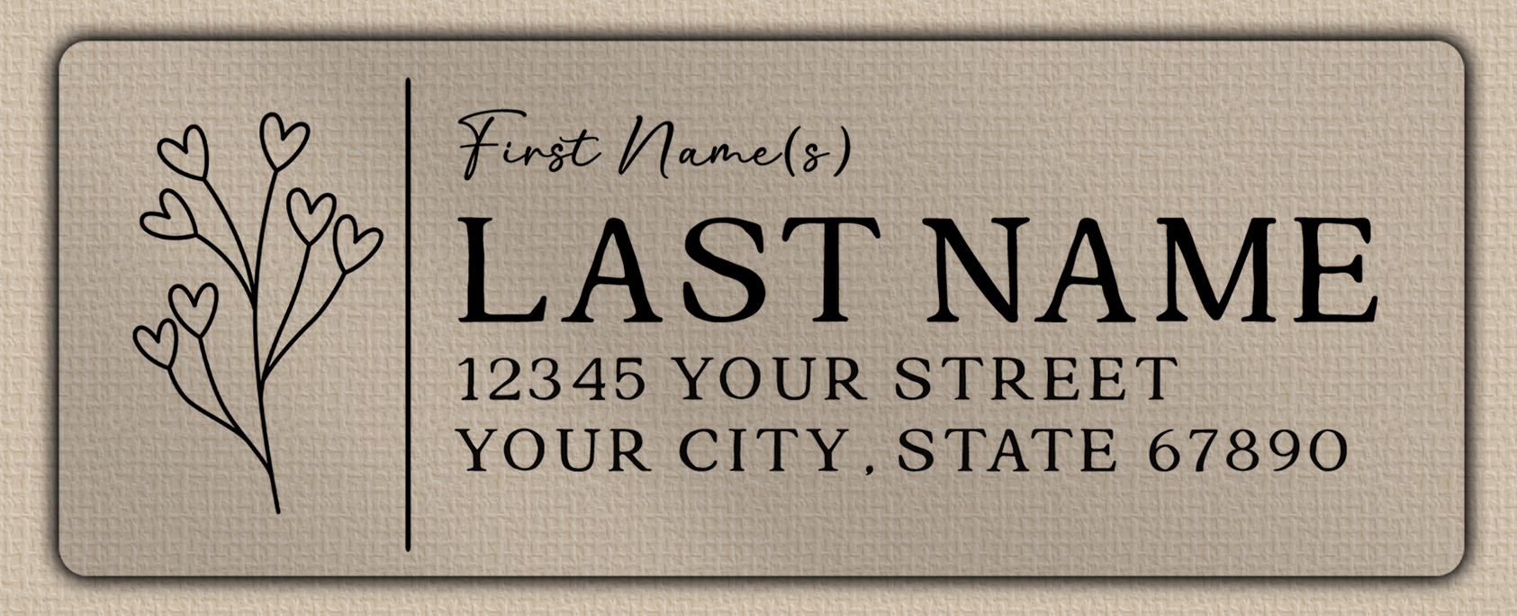 Clear Matt Heart Flowers Bouquet Line Art Return Address Labels