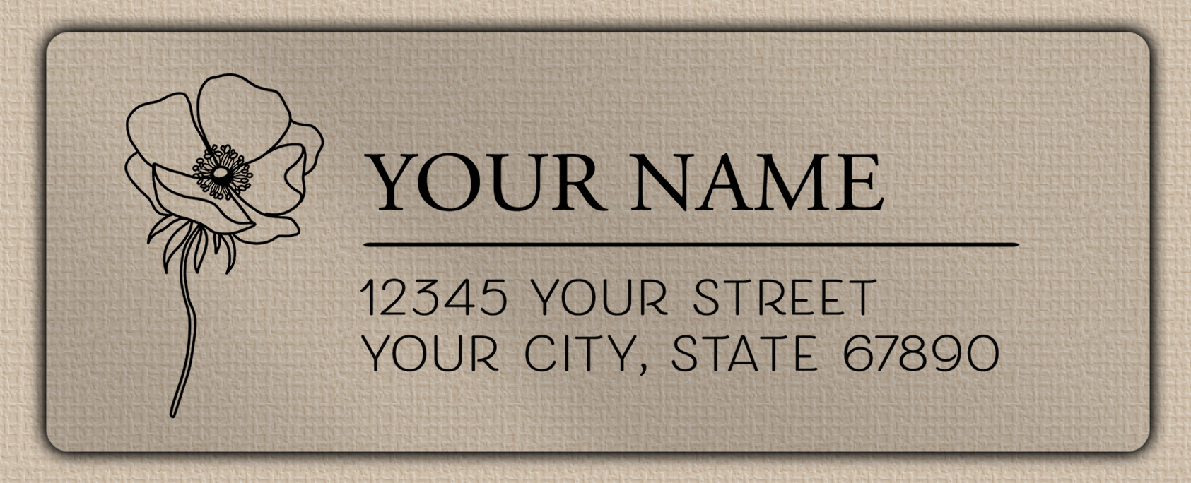 Clear Matt Poppy Line Art Return Return Address Labels