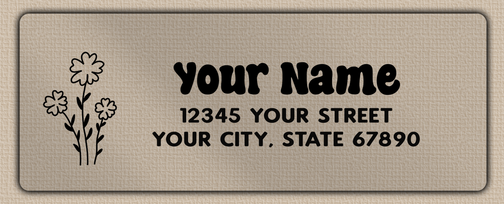 Clear Matt Simple Line Art Flower Return Address Labels