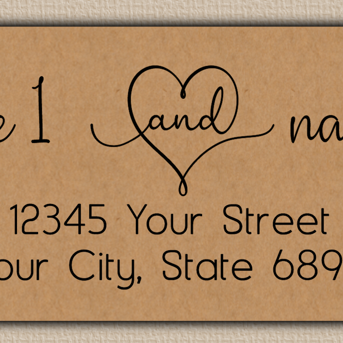 Brown Charming Couple Return Address Labels