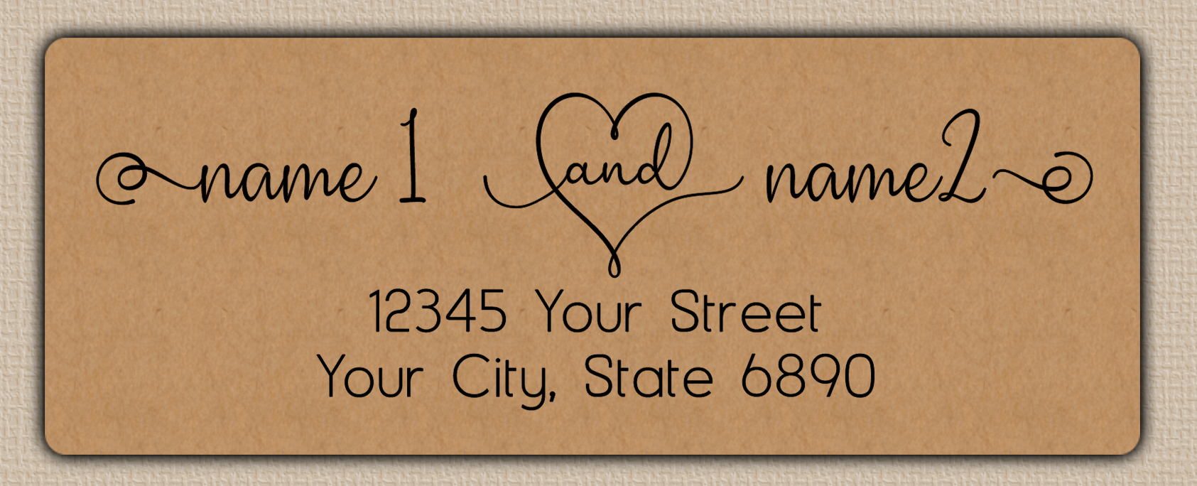 Brown Charming Couple Return Address Labels