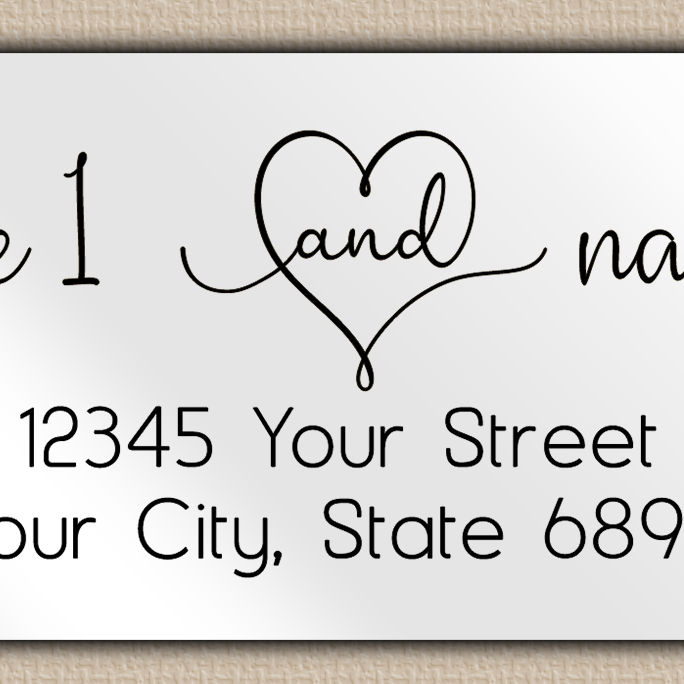White Glossy Charming Couple Return Address Labels