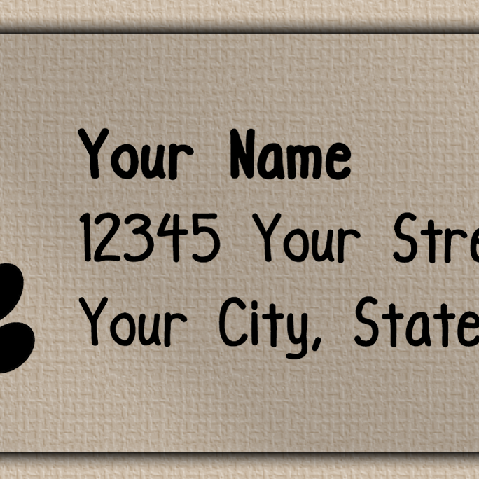 Clear Matt Double Paw Print Return Address Labels