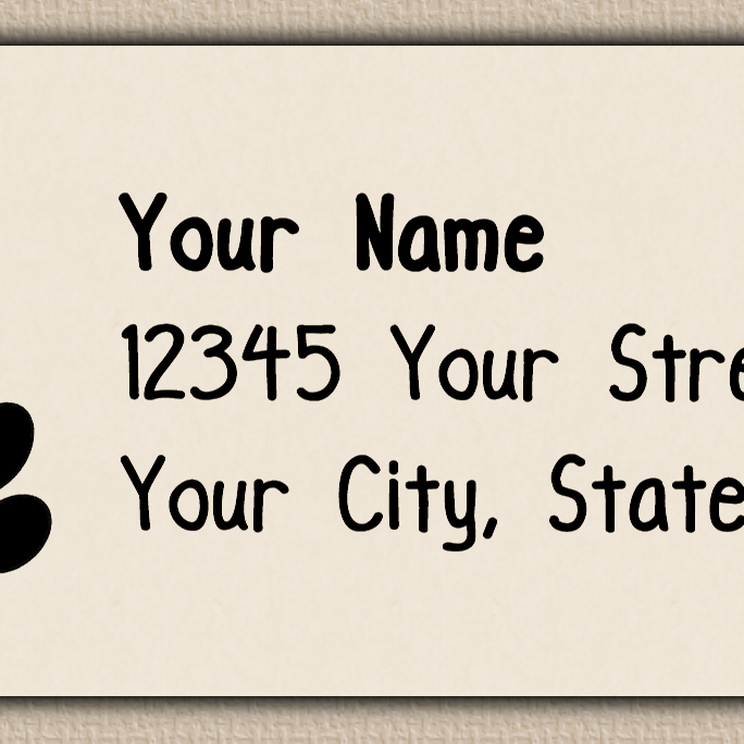 Ivory Double Paw Print Return Address Labels