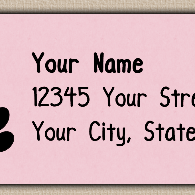Pink Double Paw Print Return Address Labels