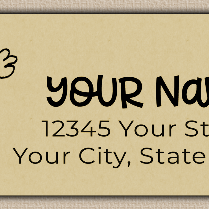 Ecru Wildflowers Line Art Return Address Labels