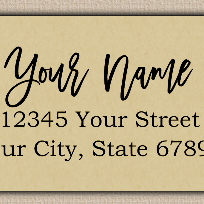 Ecru Bouncy Modern Script Return Address Labels