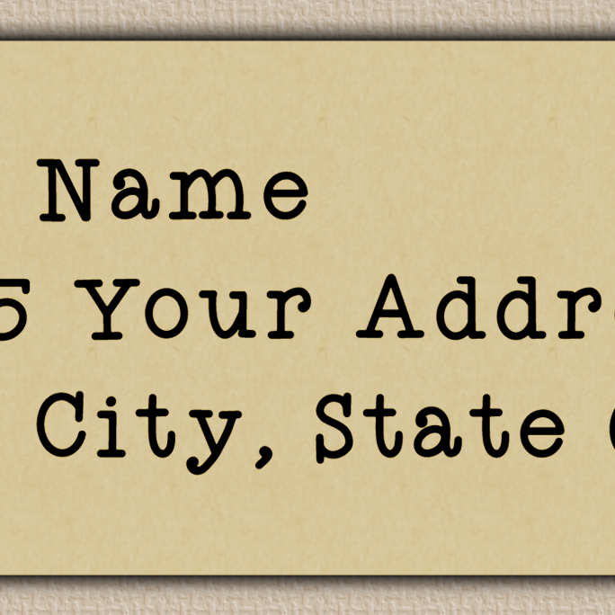 Ecru Cute Rustic Typewriter Return Address Labels