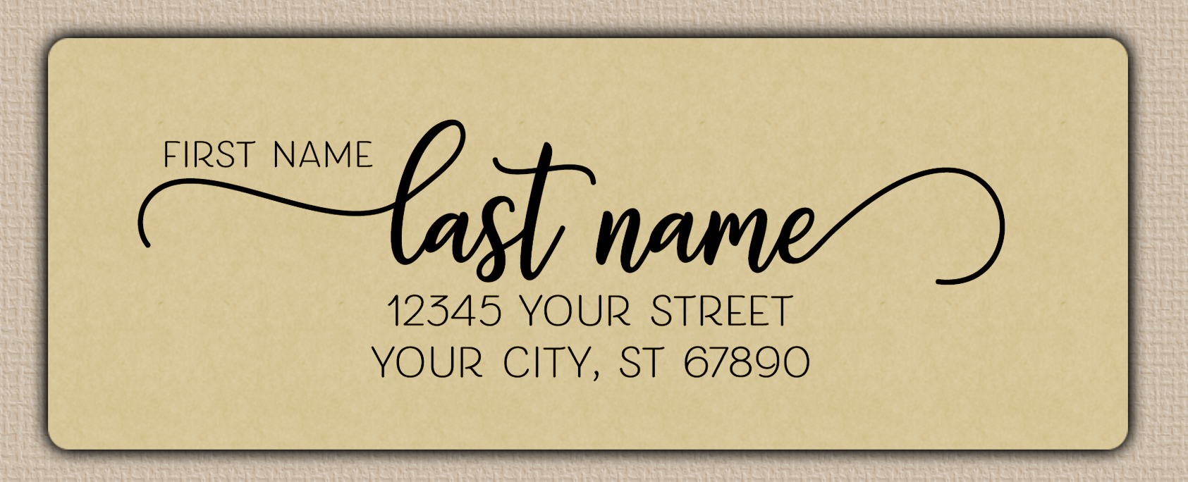 Ecru Modern Script Return Address Labels
