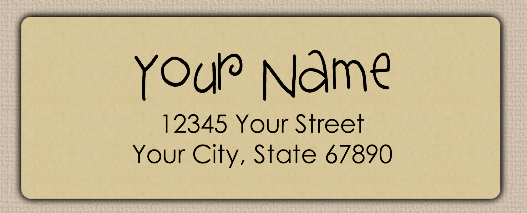 Ecru Whimsical Script Return Address Labels