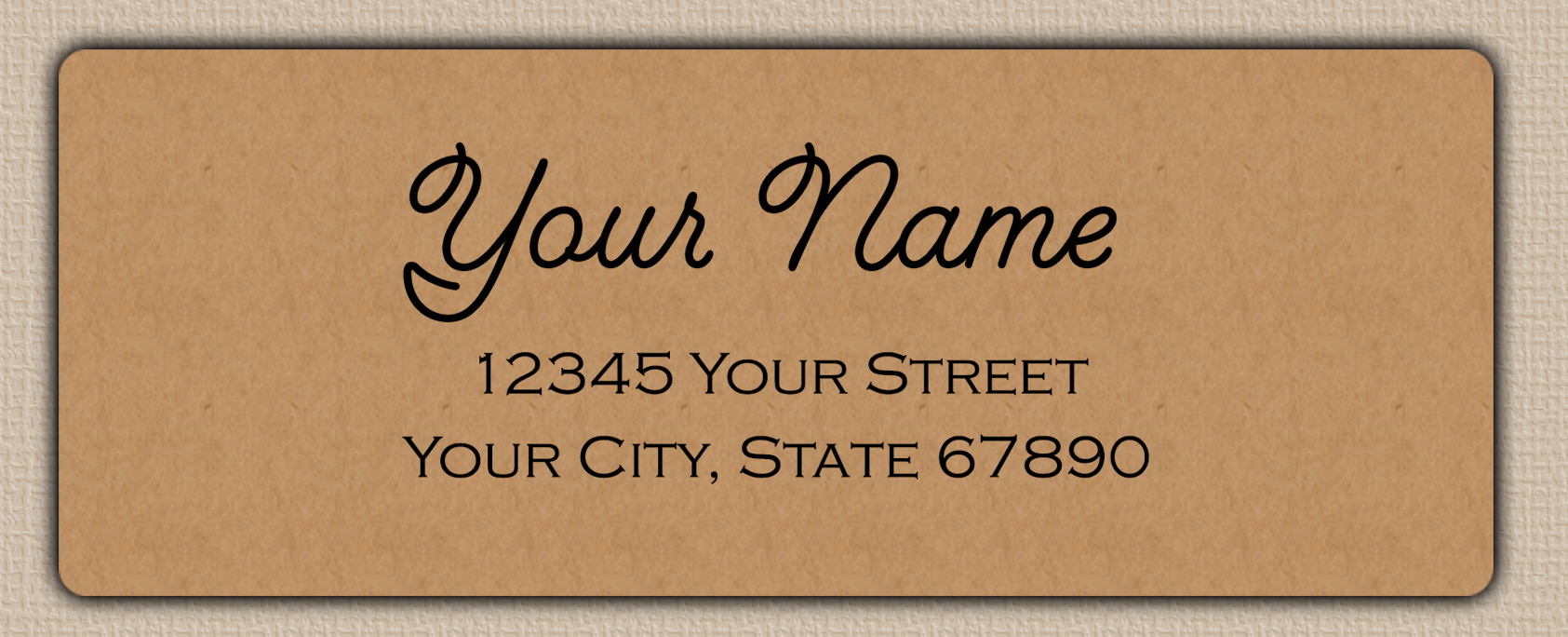 Brown Monoline Cursive Return Address Labels