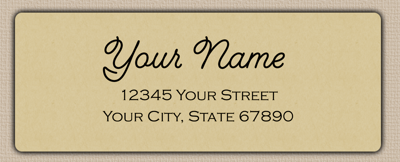 Ecru Monoline Cursive Return Address Labels