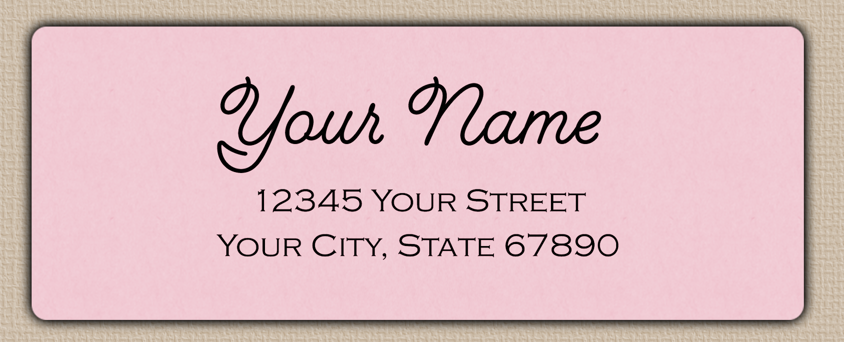 Pink Monoline Cursive Return Address Labels