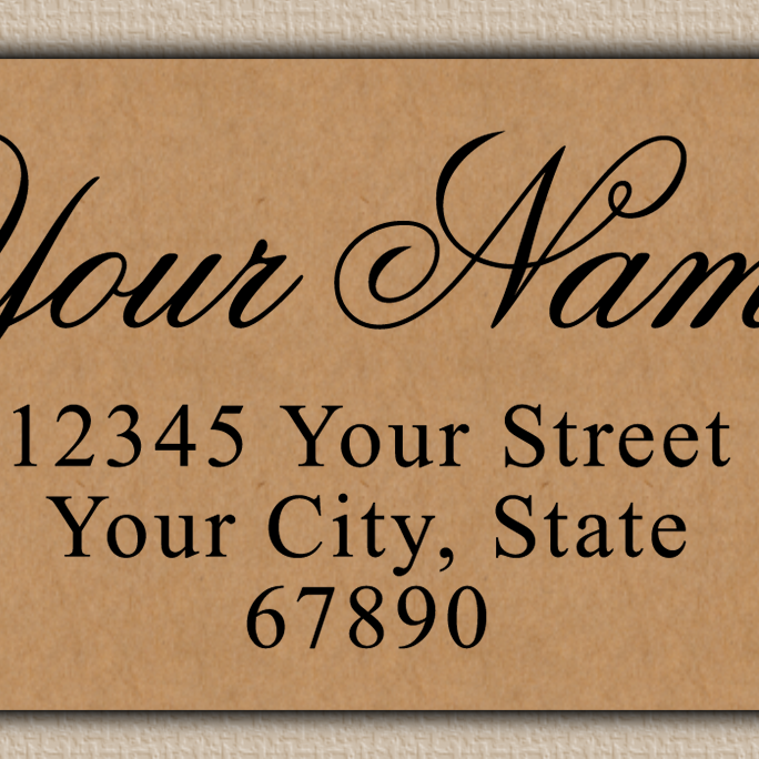 Brown Luxurious Script Return Address Labels