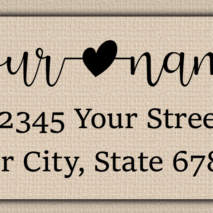 Clear Glossy Modern Script With Heart Accent  Return Address Labels
