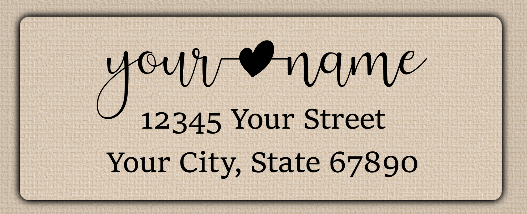 Clear Glossy Modern Script With Heart Accent  Return Address Labels