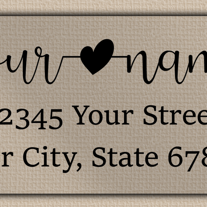 Clear Matt Modern Script With Heart Accent  Return Address Labels