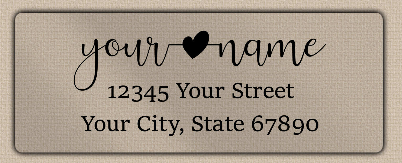 Clear Matt Modern Script With Heart Accent  Return Address Labels