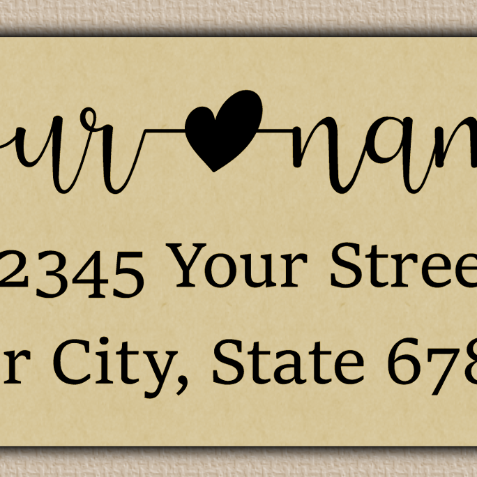 Ecru Modern Script With Heart Accent  Return Address Labels