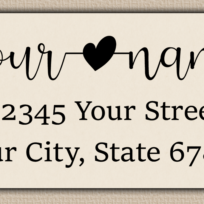 Ivory Modern Script With Heart Accent  Return Address Labels