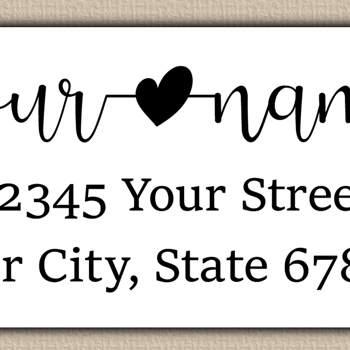 White Modern Script With Heart Accent  Return Address Labels