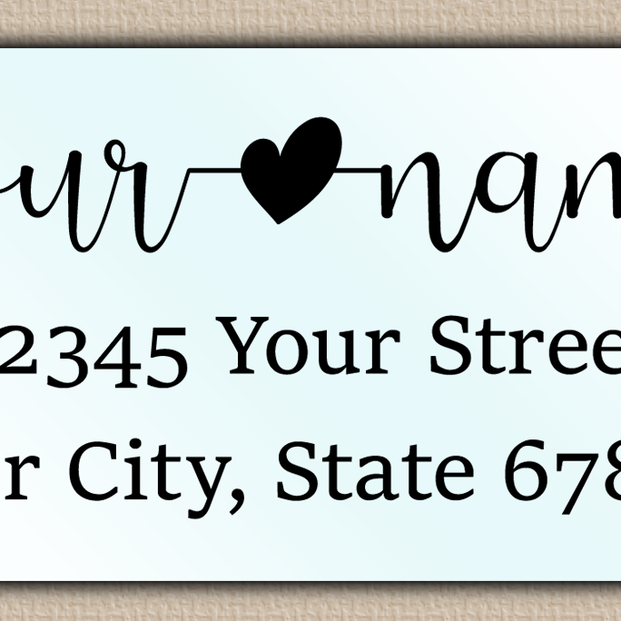 Waterproof Modern Script With Heart Accent  Return Address Labels